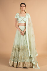 Mint Mirror Work Lehenga4080 video